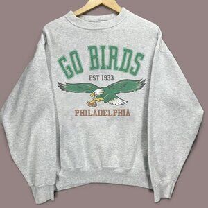 Vtg Go Birds Philadelphia Eagles Football Sweatshirt Retro NFL Eagles Shirt
